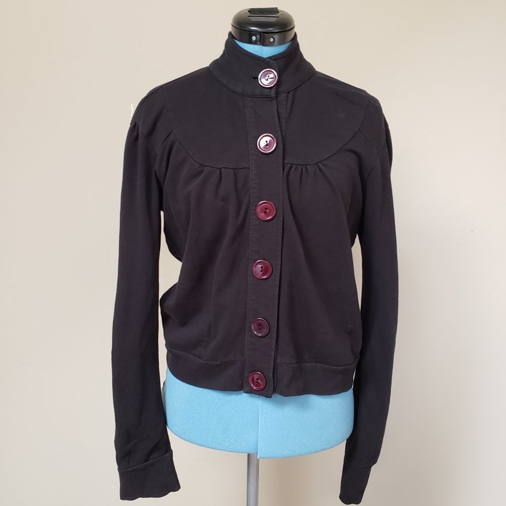 Vintage high-neck button-up cardigan